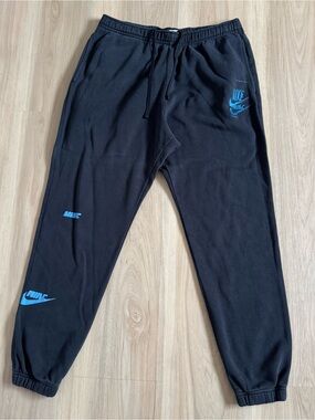 Nike Men’s Multi Logo Jogger Pants Sz XL Navy Blue